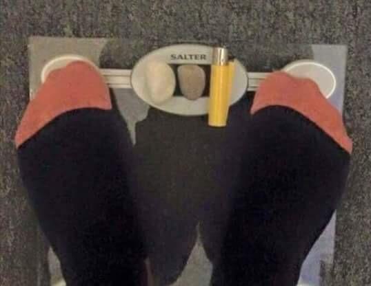 Stone/weight pun
